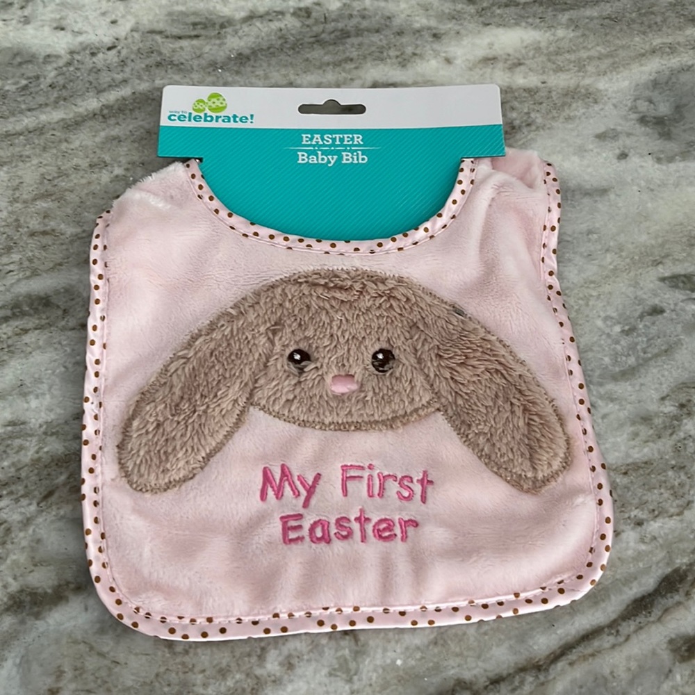 BABY GIRL EASTER BIB NWT